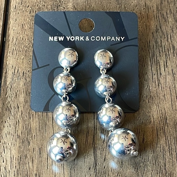 New York & Company Silver Plated Earrings, Approximately 3 Inches Long, NWT - Picture 3 of 4